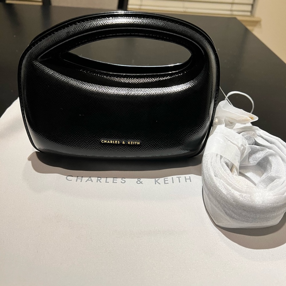 Charles & Keith Mini Cocoon Textured Top Handle Bag